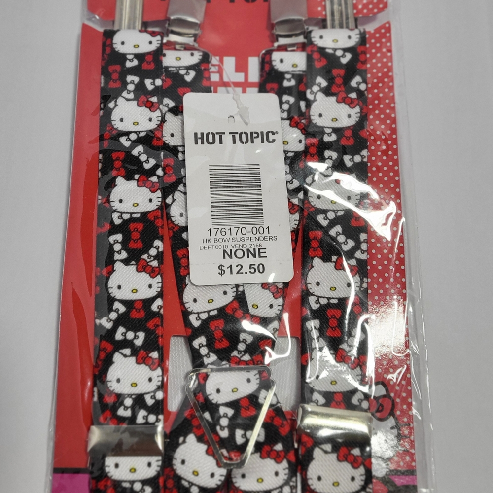 Sanrio Hello Kitty Black and Red Suspenders NWT